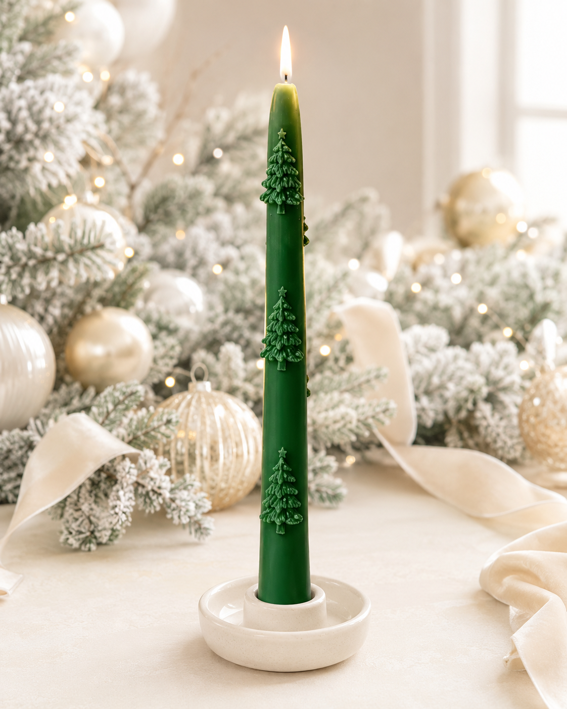 Christmas tree Taper Candle 8.5x1 inches
