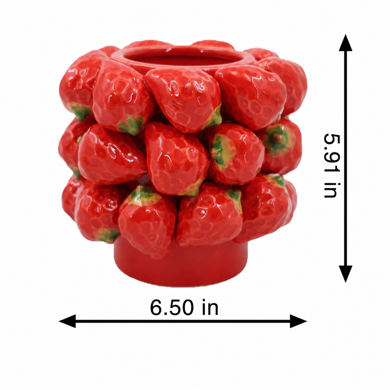 Strawberry Ceramic Vase 5.9x6.5 inches
