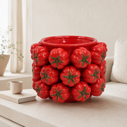 HUGE Tomato Ceramic Vase 7.2x10 inches