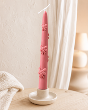 Bow Taper Candle 7.8x1 inches