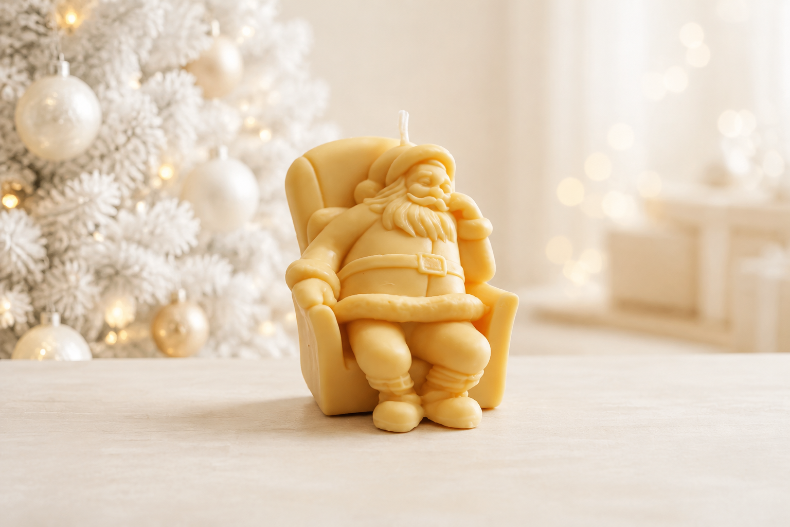 Sitting Santa Candle handmade soy candle - Agaboo Candles