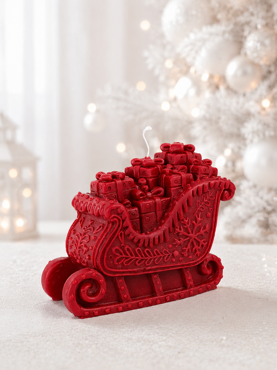Christmas Sleigh Candle 3.5x4 inches