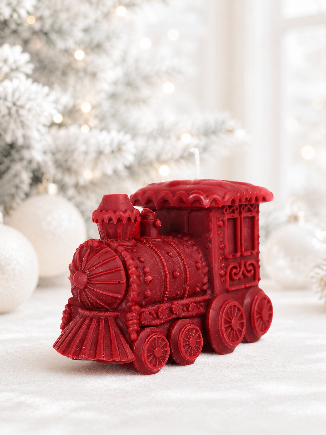 Christmas Train Candle handmade soy candle - Agaboo Candles