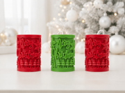 Christmas Pillar Candle handmade soy candle - Agaboo Candles