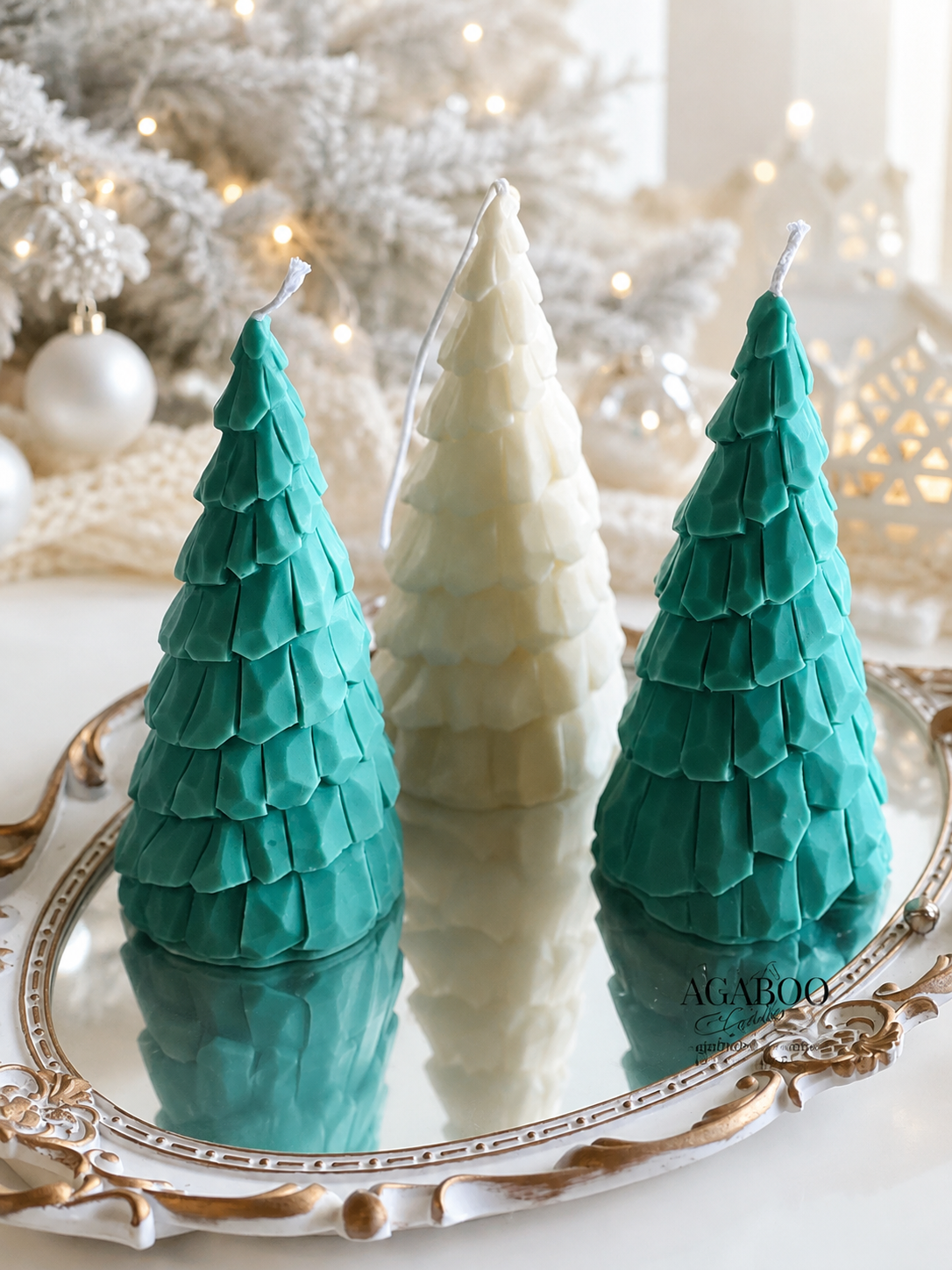 Christmas Tree Candle handmade soy candle - Agaboo Candles