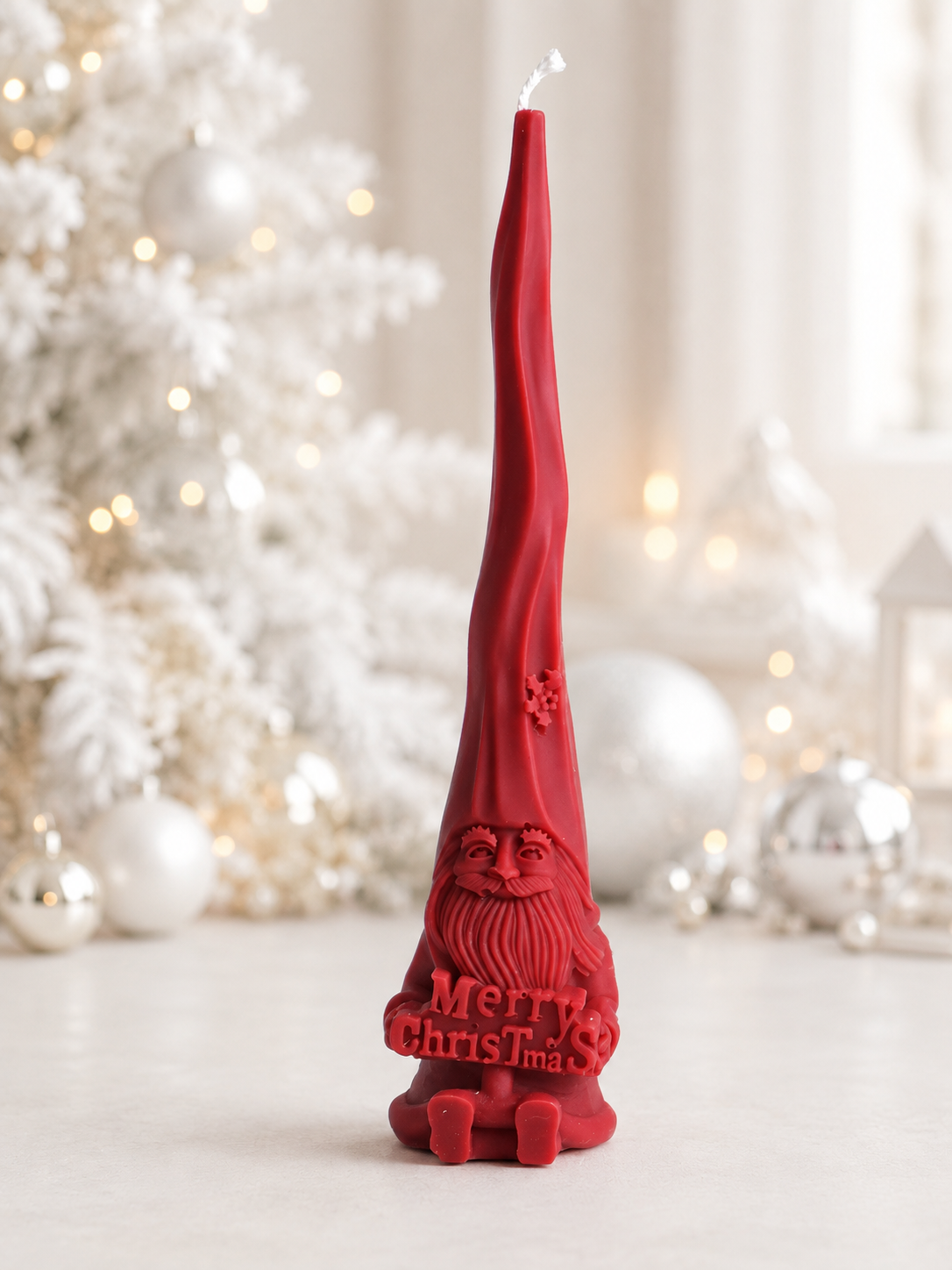 Christmas Gnome Candle 8x1.75 inches