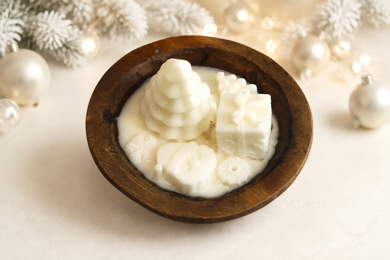 Rustic Wooden Christmas Candle handmade soy candle - Agaboo Candles