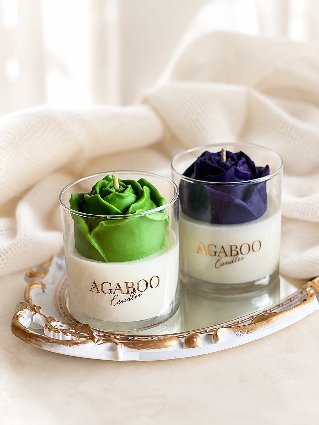 Floral Rose Candle 3.5x3.25 inches 7 fl.oz