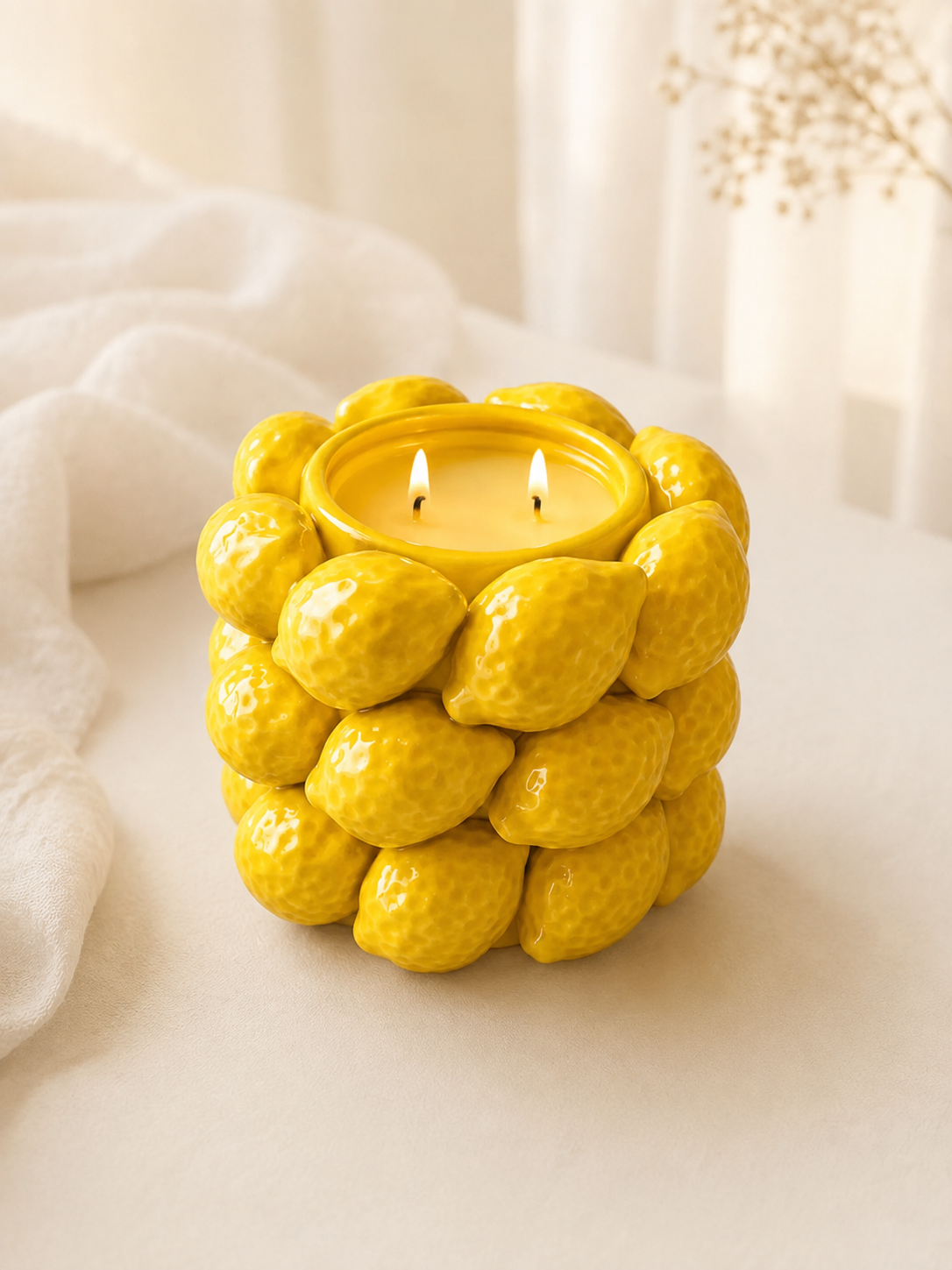 Large Lemon Candle Bowl 6x6 inches 27 fl.oz