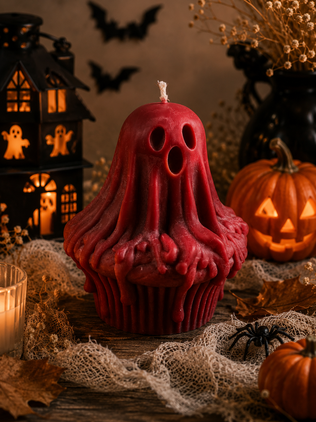 Ghost Cupcake Soy Candle 4.5x3.5 inches