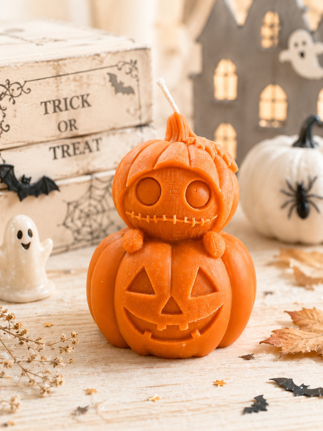 Jack Skellington Pumpkin Candle 4x3 inches