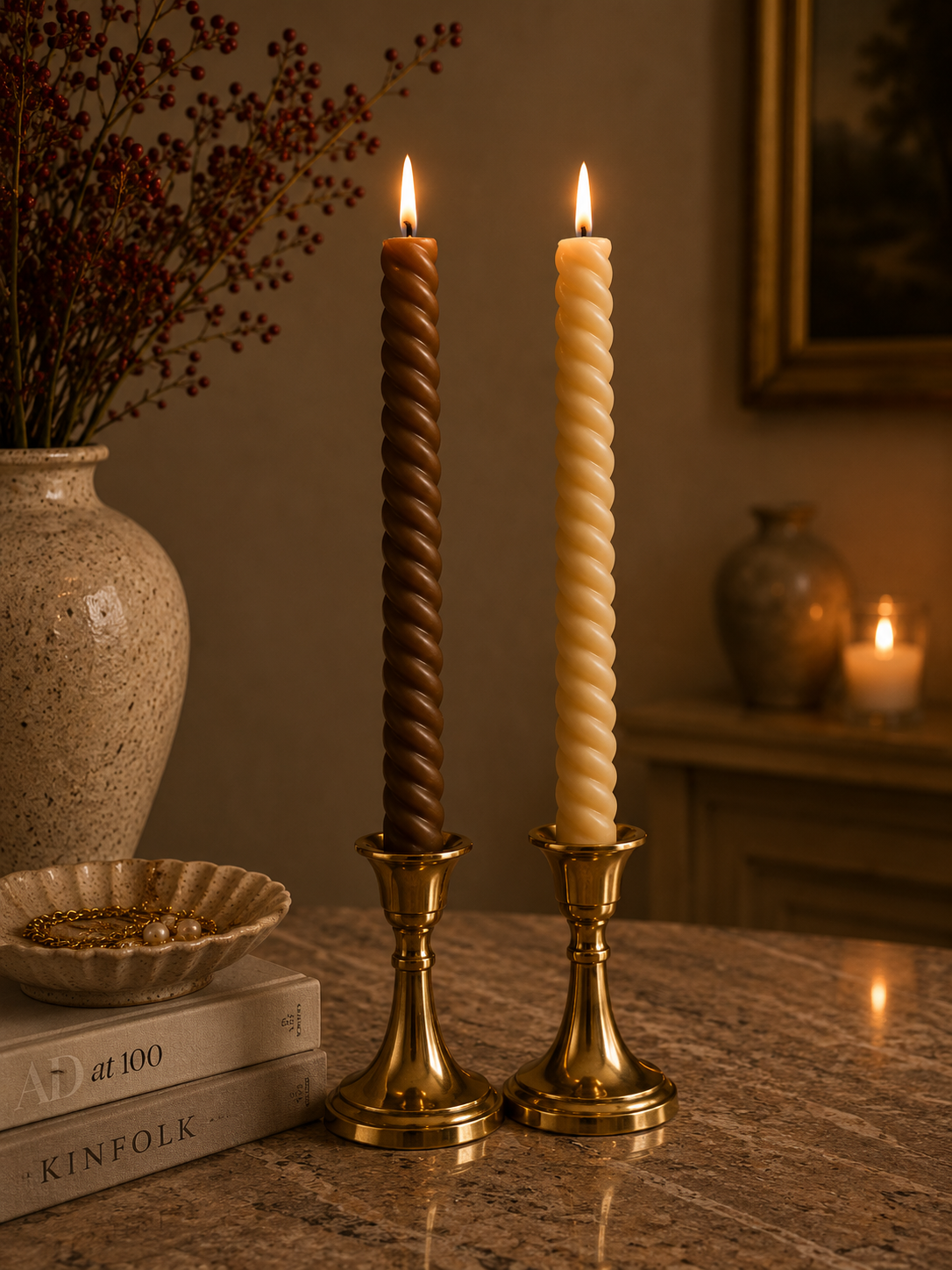 Swirl Taper Candle