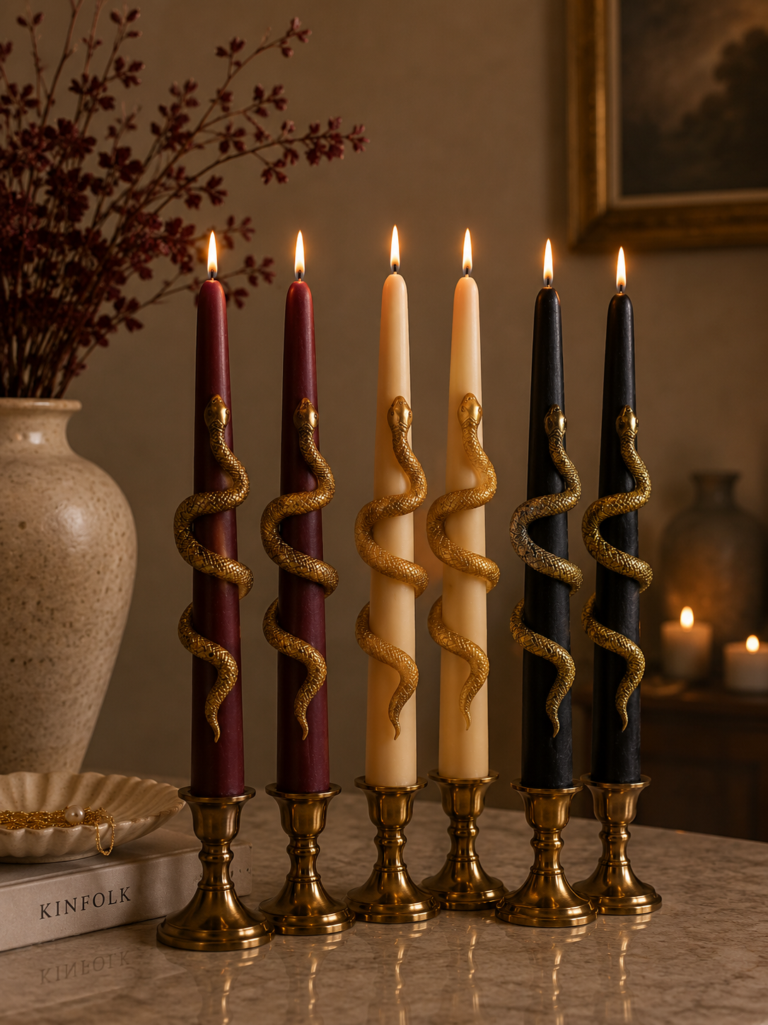 Snake Taper Candles