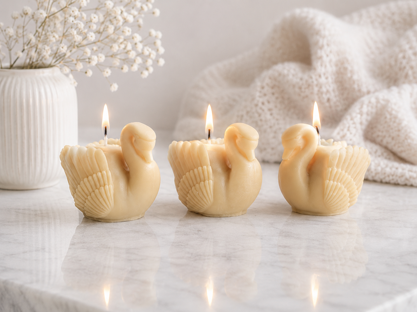 Swan Figurine Candle