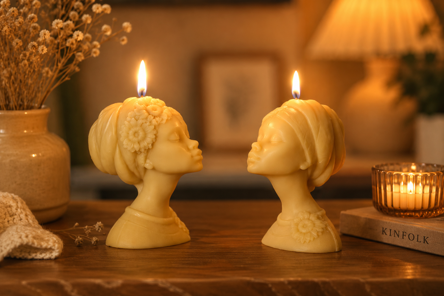 Afro Lady Bust Candle 5x4.5 inches
