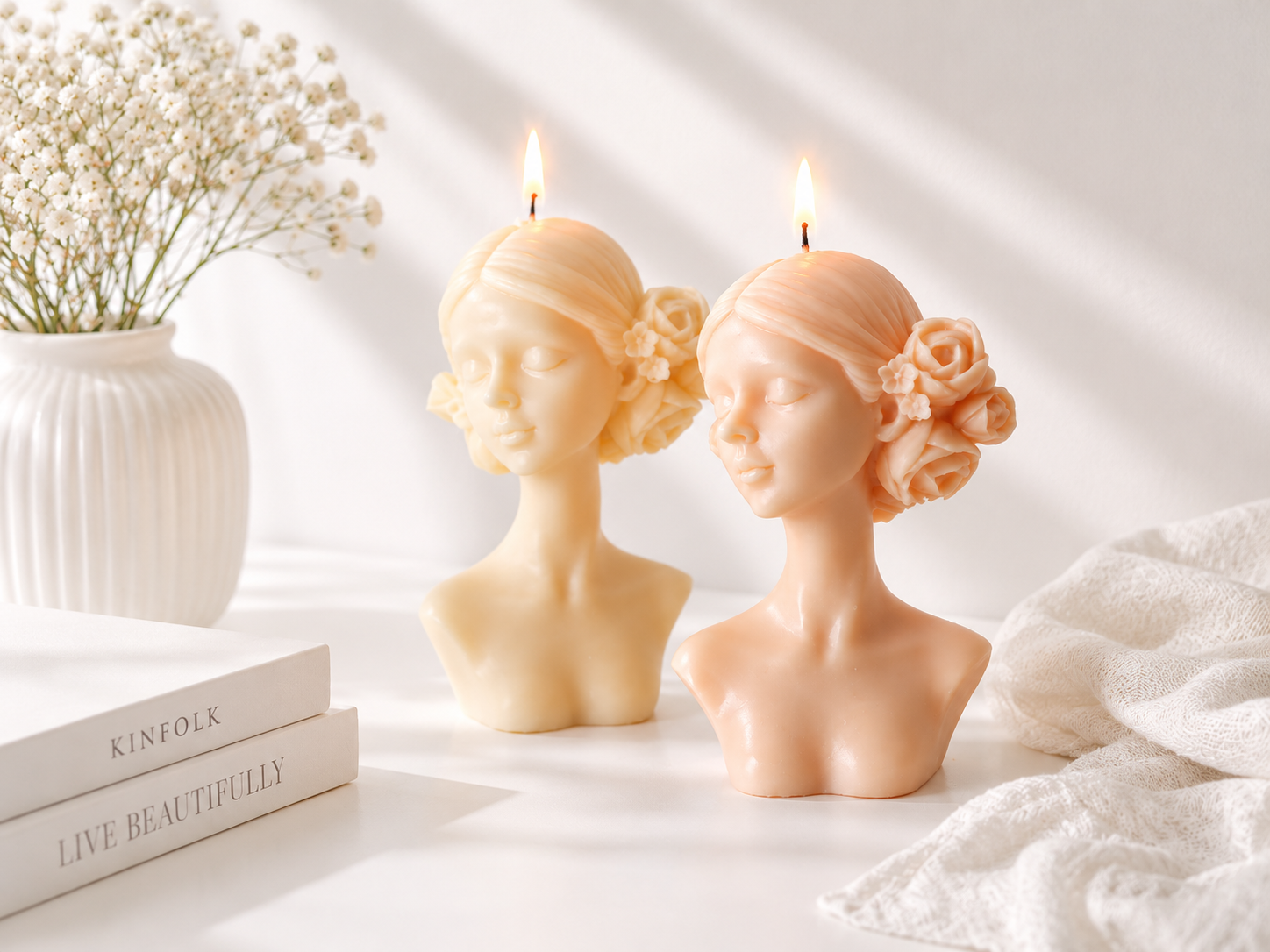 Blindfolded Lady Candle 5x3 inches