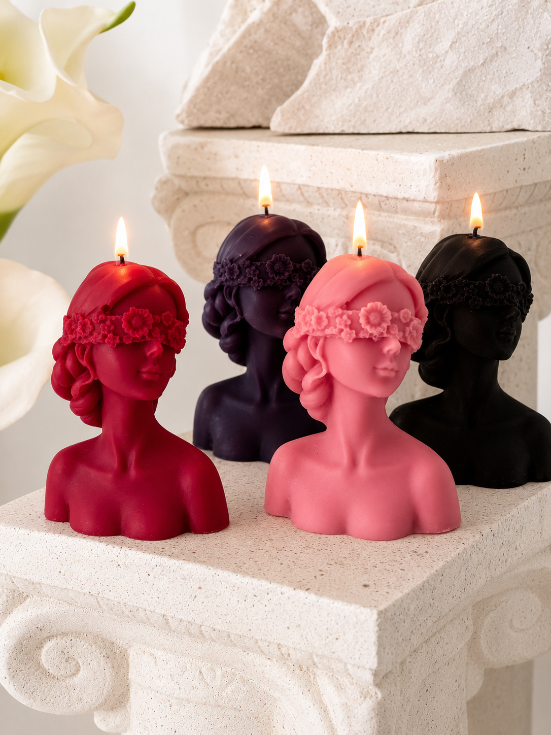 Small Blindfolded Lady Candle