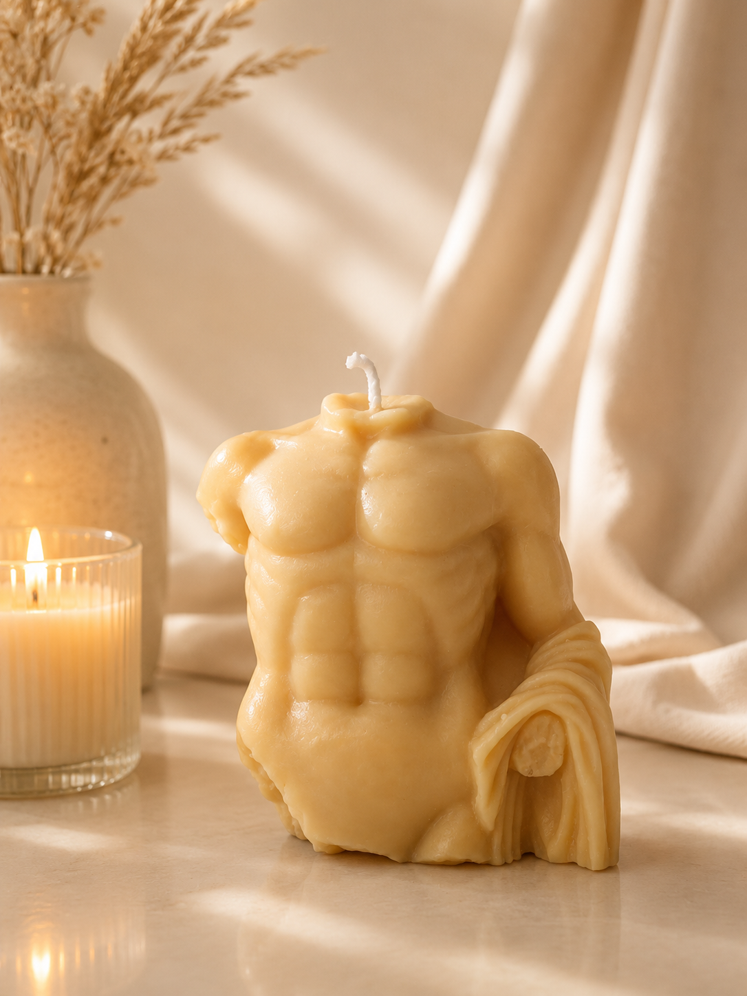Greek Male Body Candle 3.5x3.5 inches