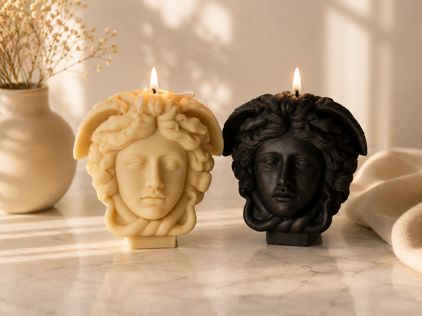 Huge Luxury Medusa Candle 7.5x7 inches