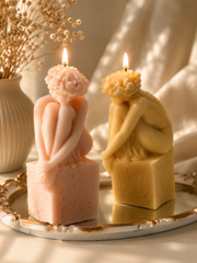 Large Sitting Lady Candle 7.5x4 inches