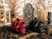 Skull with Snake Pillar Candle