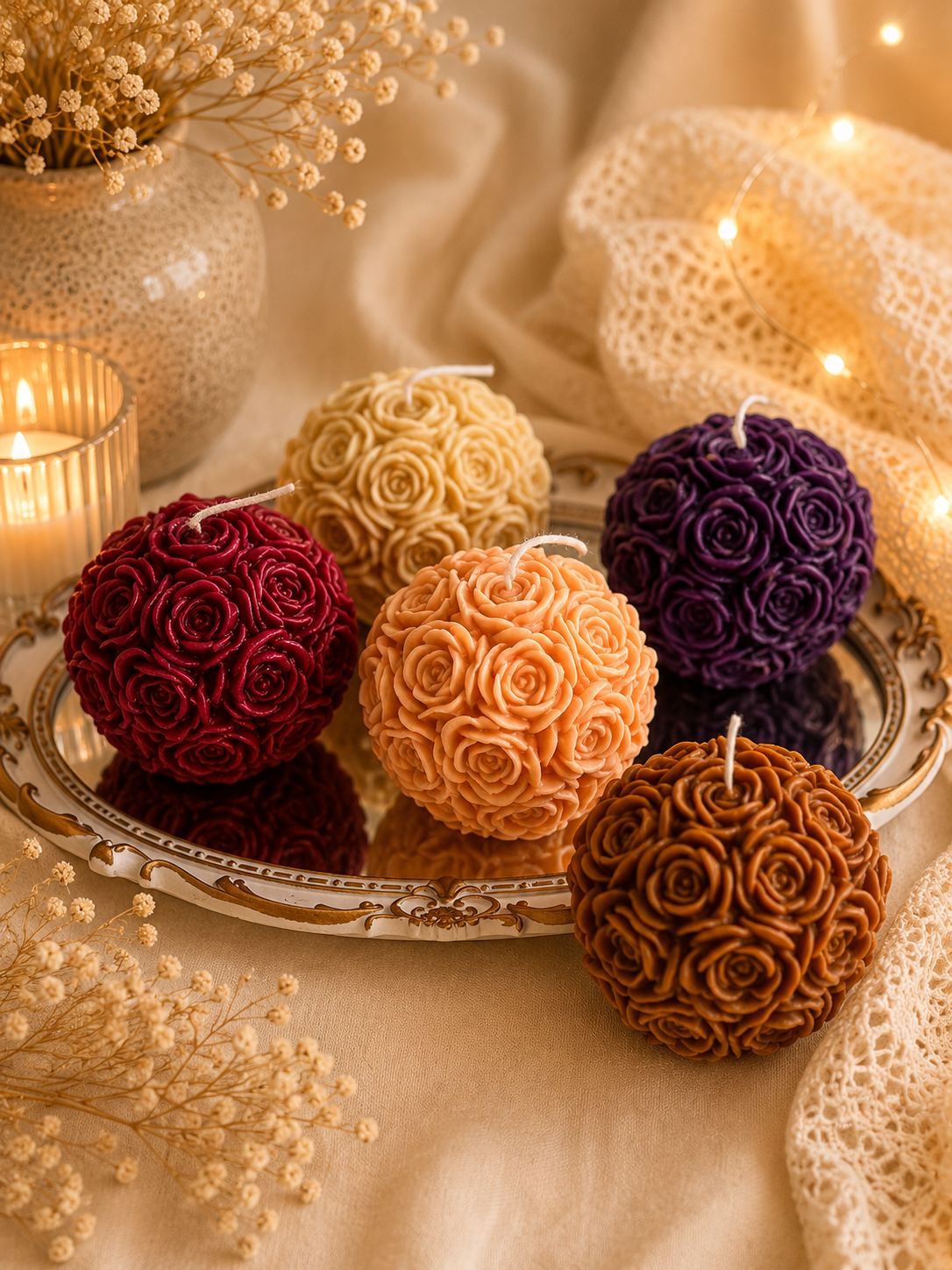Rose Ball Candle