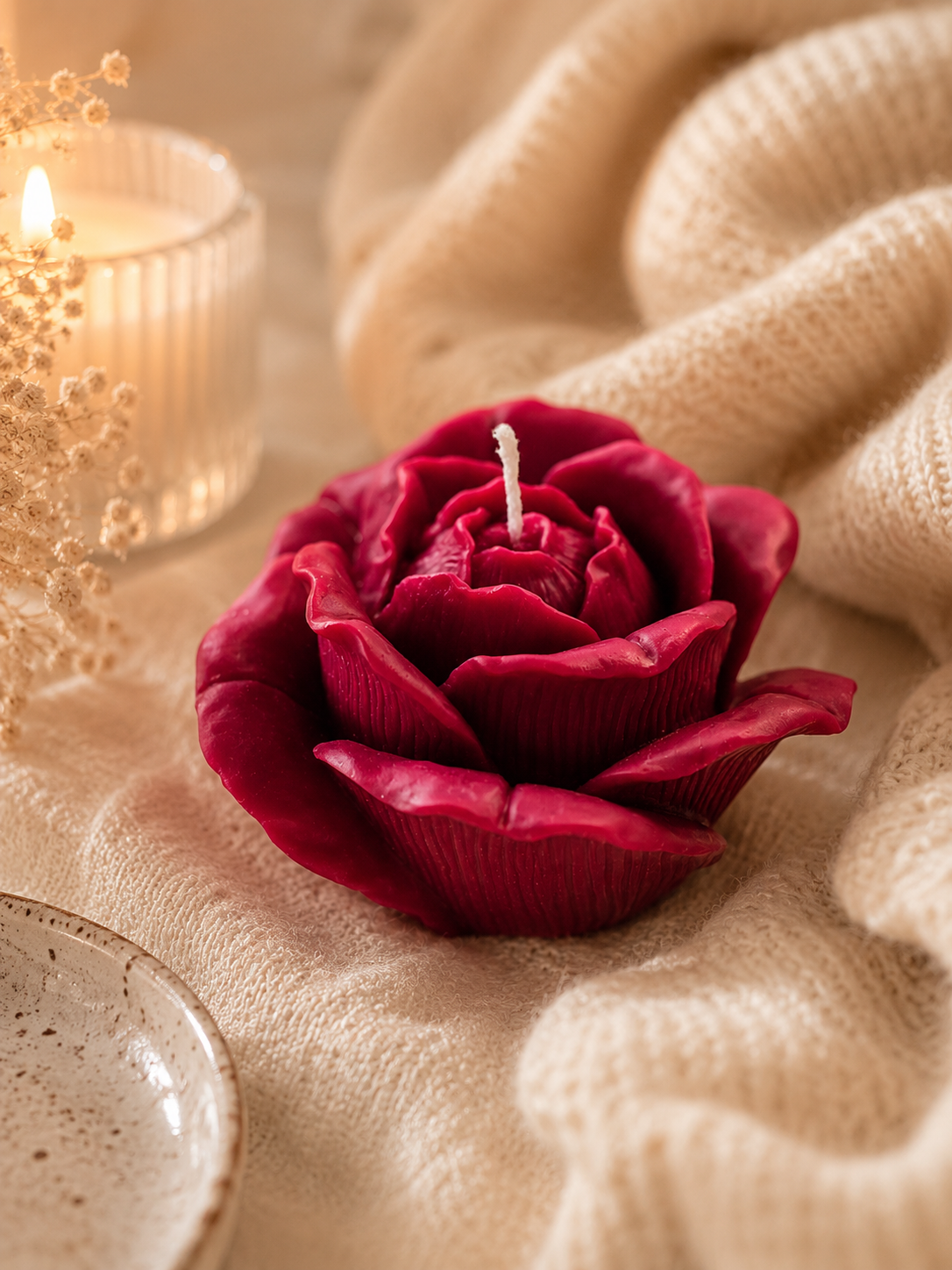 Huge Rose Blossom Candle 4x6 inches
