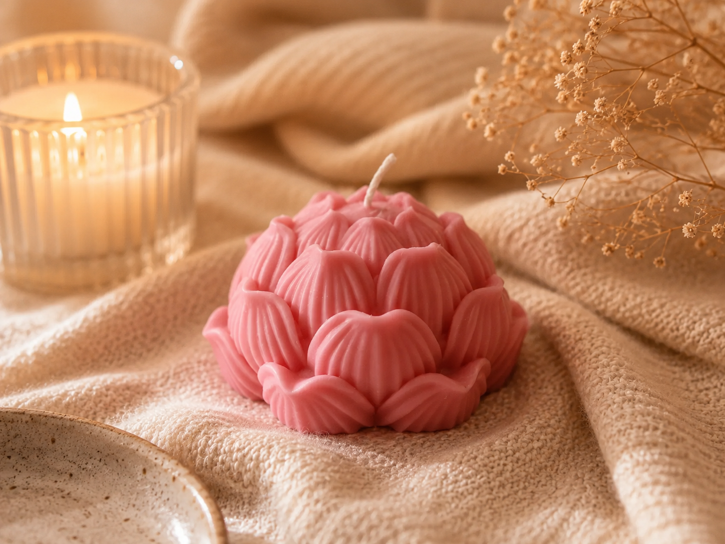 Lotus Blossom Candle 3x4.5 inches