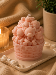 Basket Bear Candle Candle 4.5x3 inches
