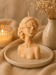 Large Blindfolded Lady Candle 5x2.5 inches
