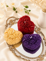 Rose-Adorned Heart Candle
