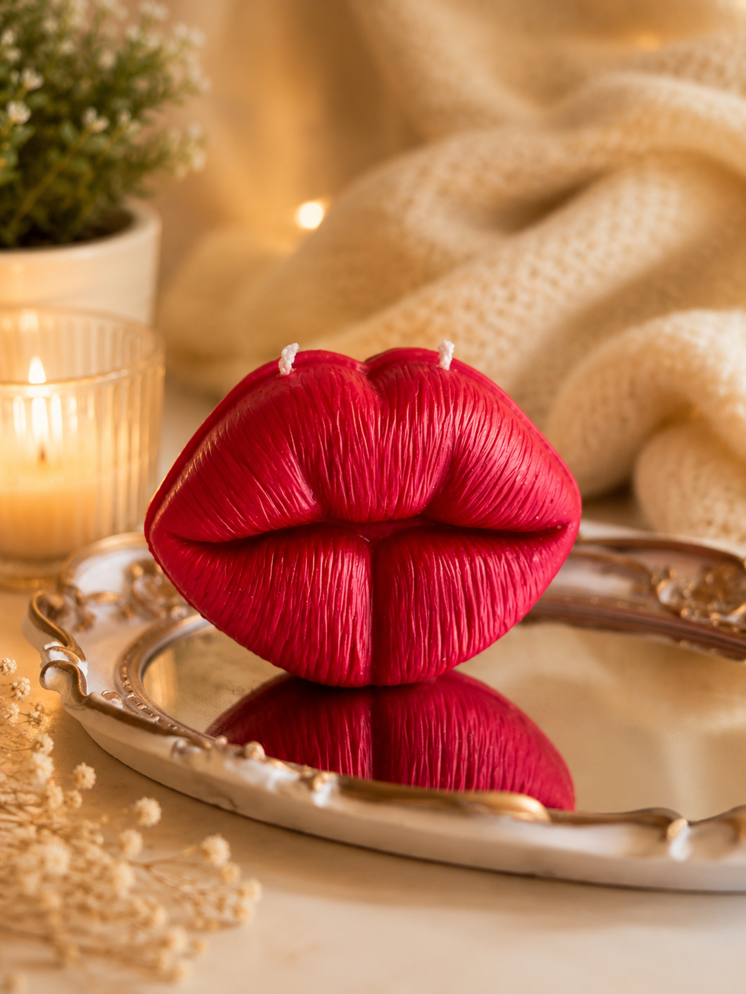 Sculptural Lips Candle