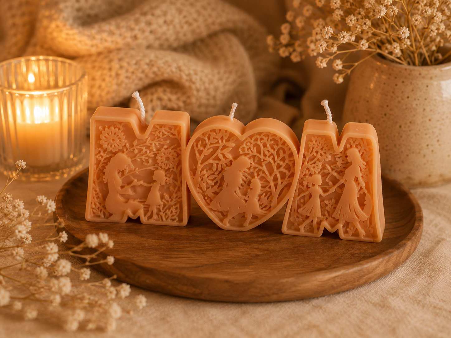 MOM Letter Candle
