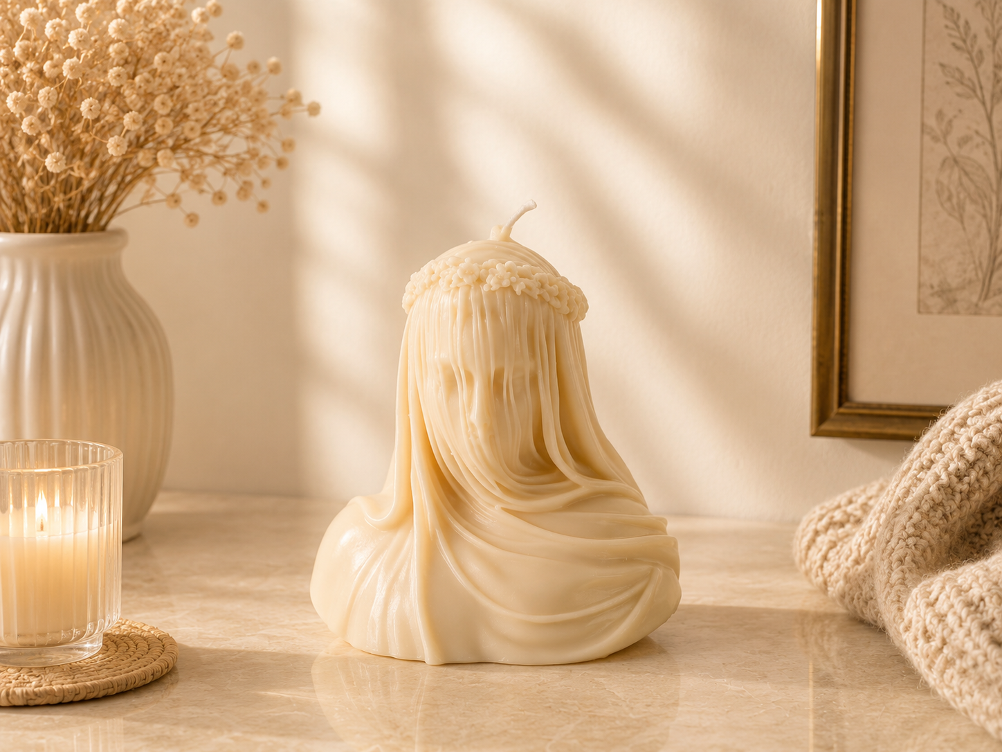 Small Virgin Veiled Lady Candle