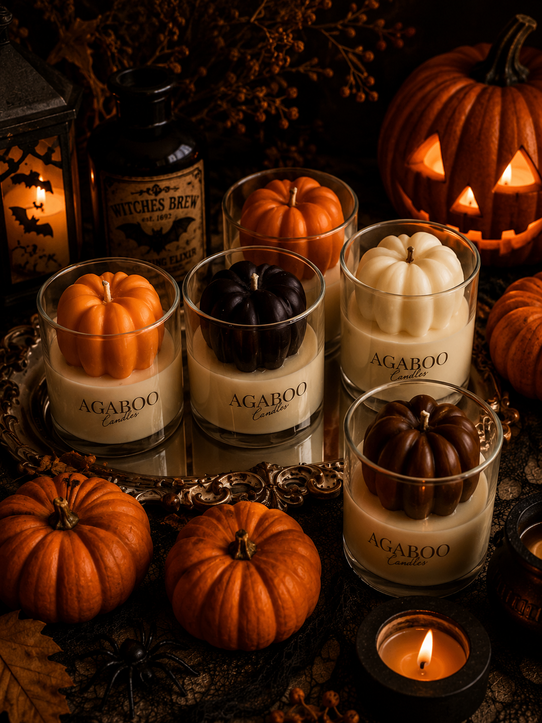 Halloween Container Candle with Pumpkin 3.5x3 inches