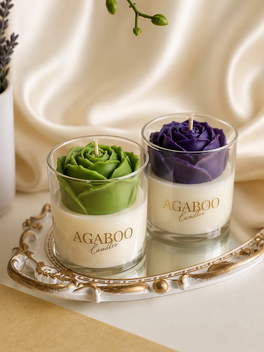 Floral Rose Candle 3.5x3.25 inches 7 fl.oz