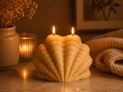Large Ocean Shell Candle 4.5x5.5 inches