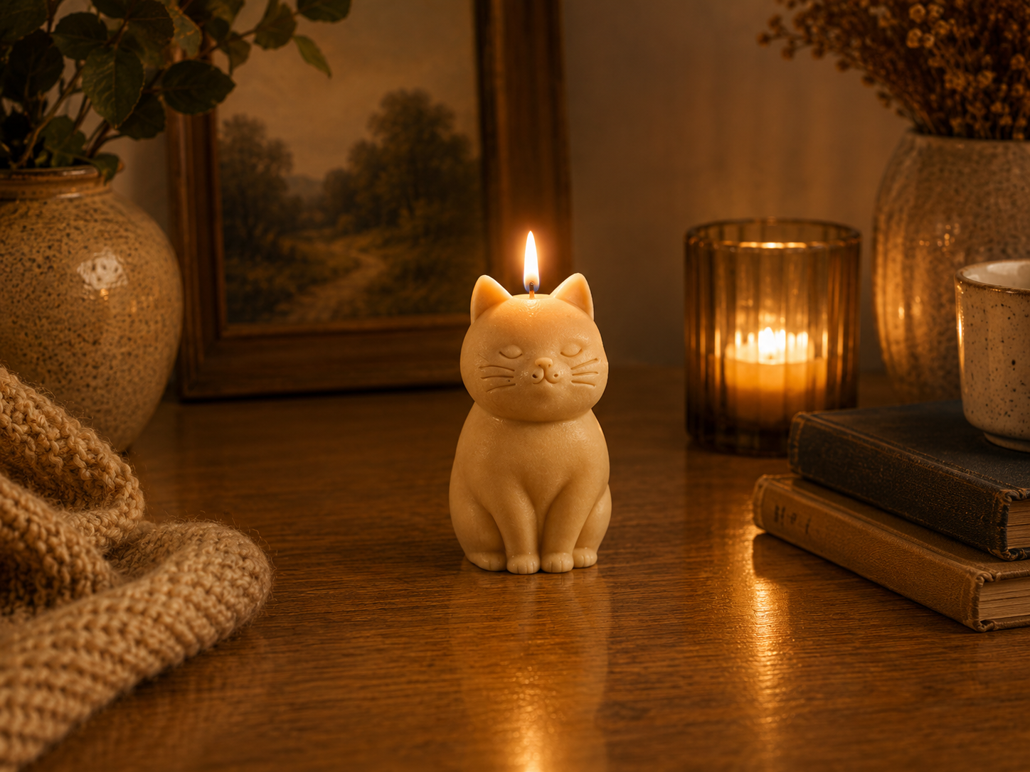 Small Cat Candle