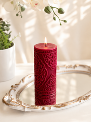 Medium Vintage Lace Pillar Candle