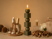 Geometric Tower Candle 8x1.5 inches
