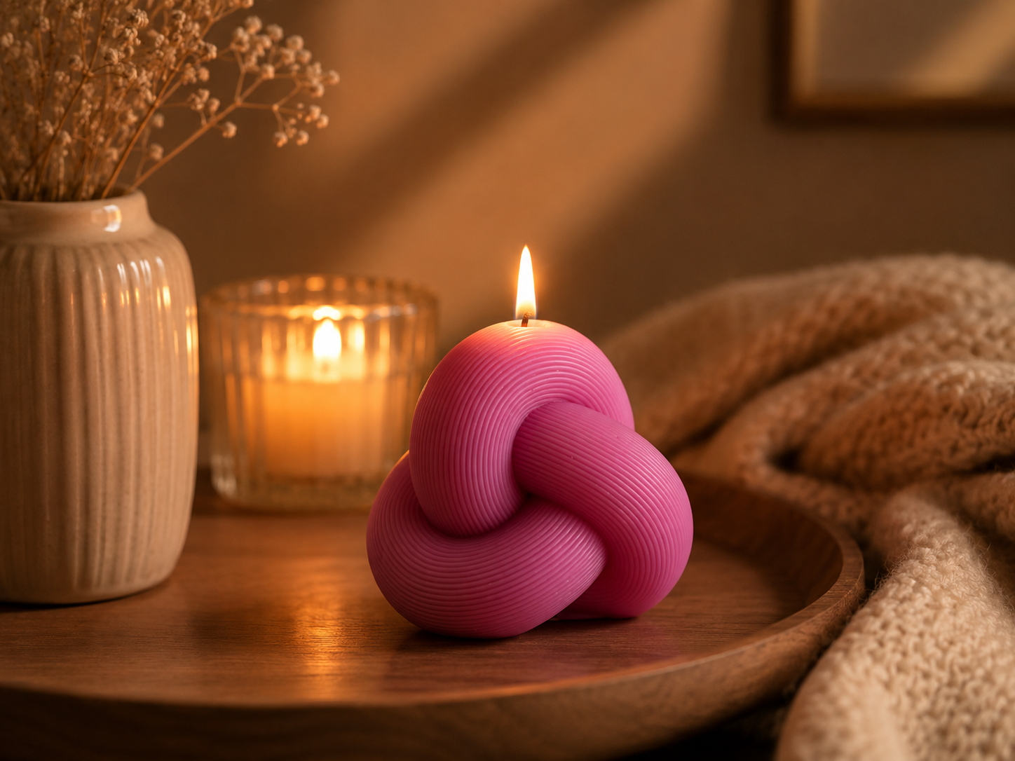 Ribbed Knot Candle