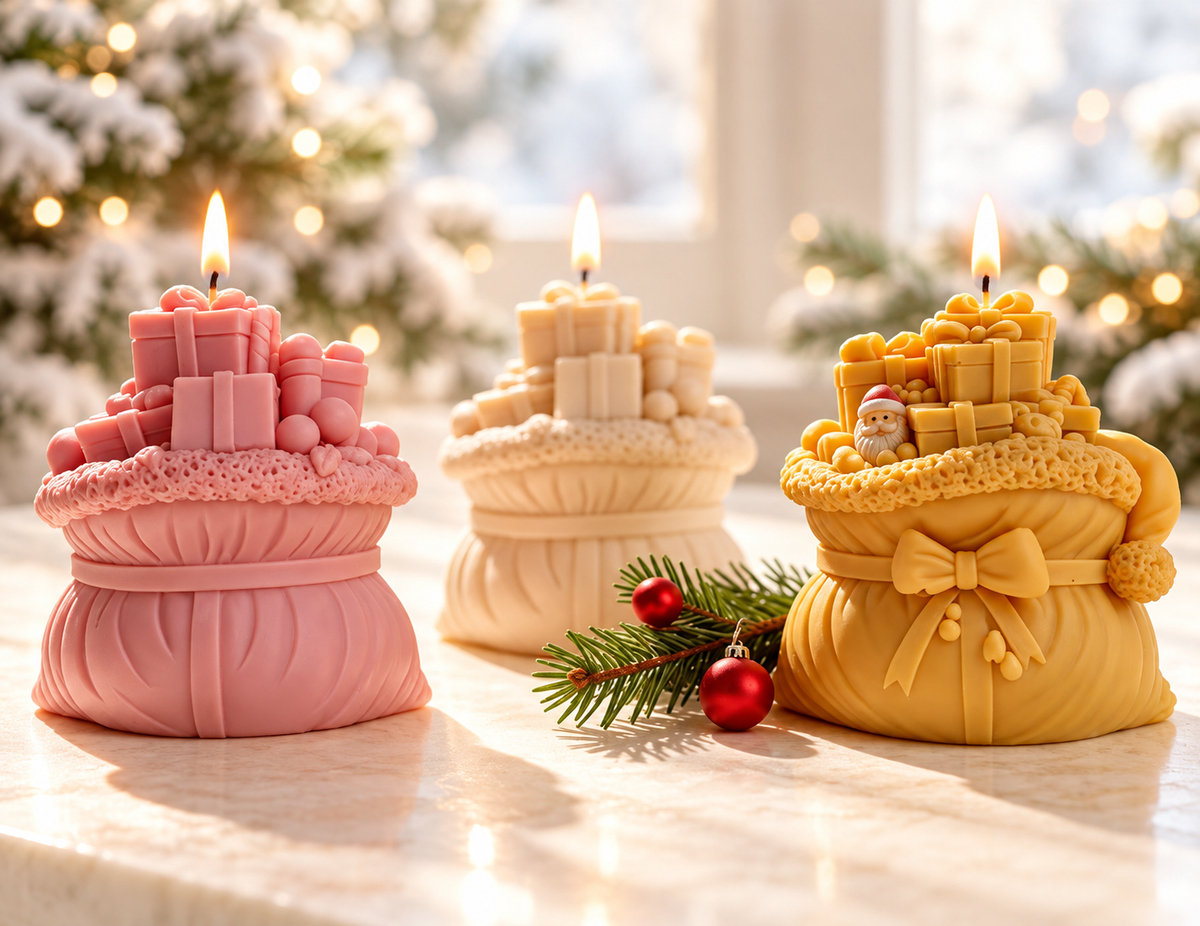 Christmas Gift Bag Candle 3.7x3.5 inches