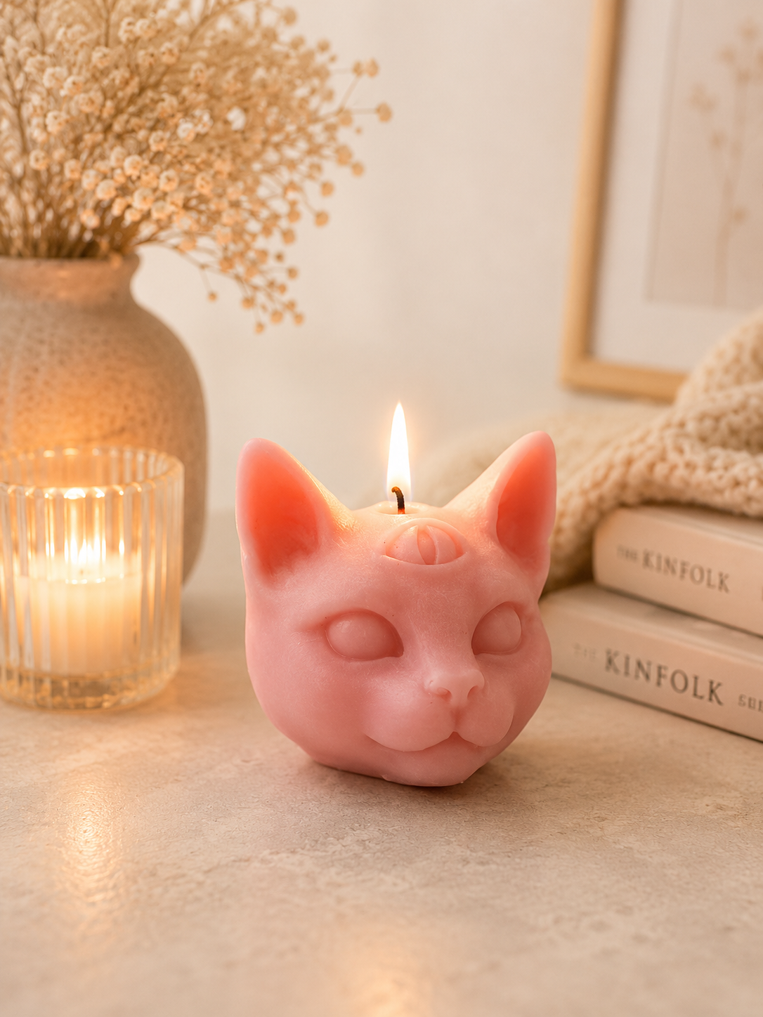 Mystical Cat's head Candle