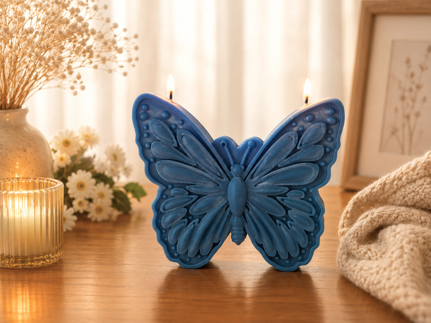 Large Butterfly Shaped Candle 5x5.5 inches