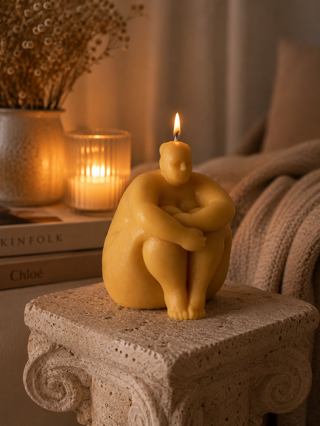 Small Sitting Lady Candle