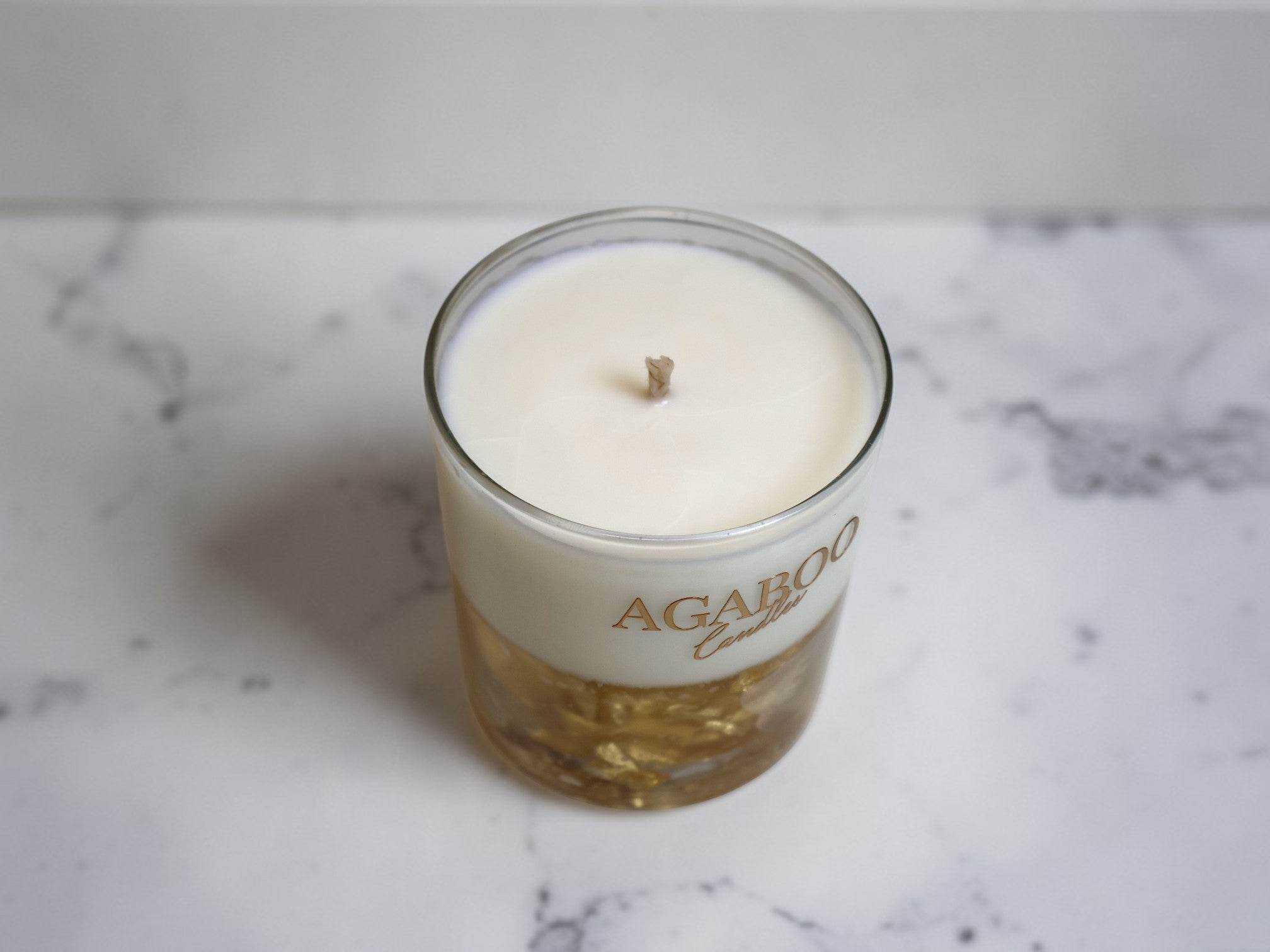 Gold Leaf Candle 3.4x3.2 inches