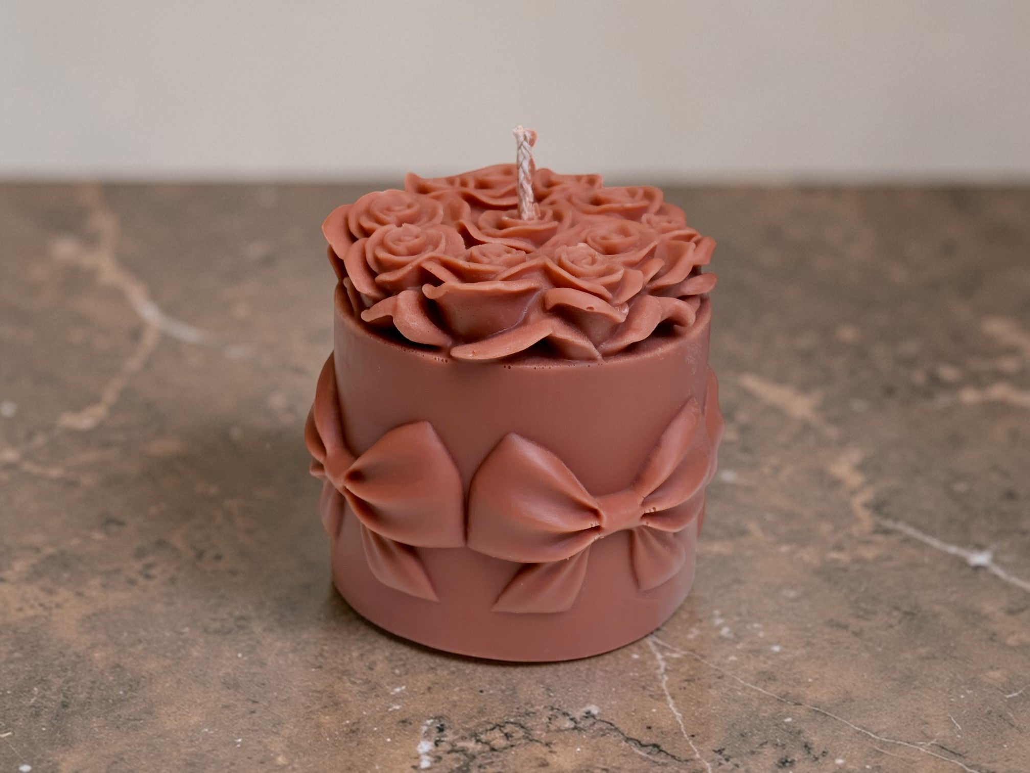 Huge Bowknot Rose Candle 5x4.5 inches