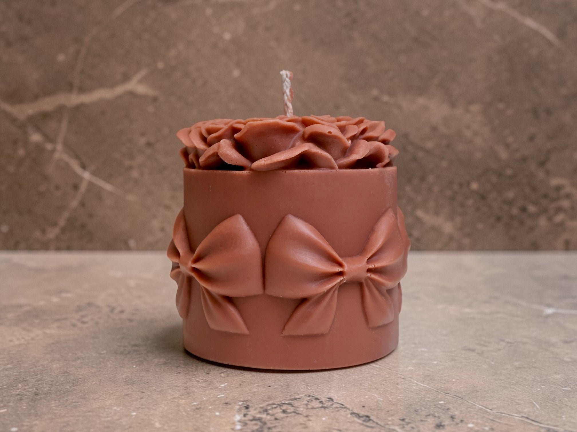 Huge Bowknot Rose Candle 5x4.5 inches