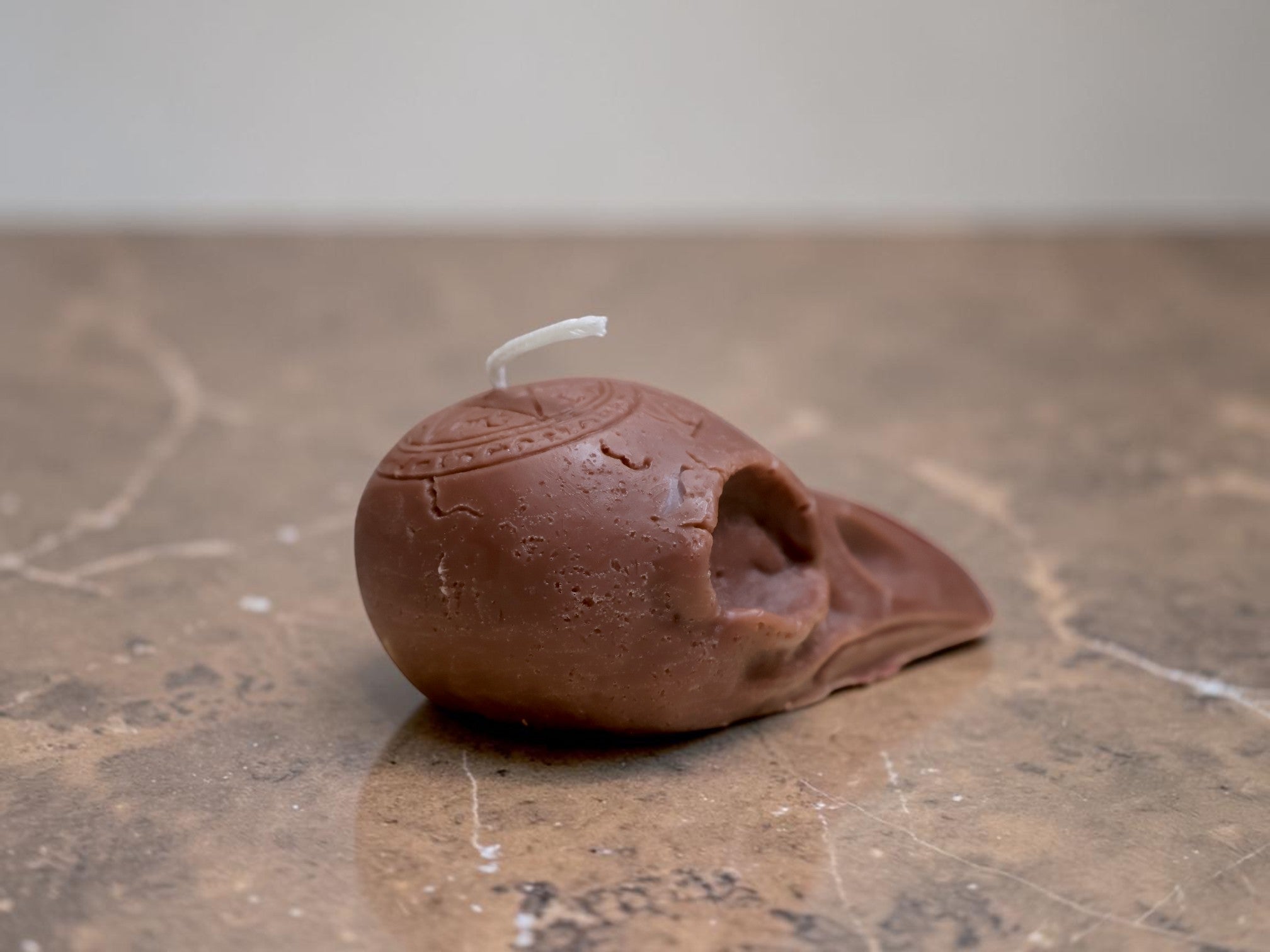 Crow Skull Candle