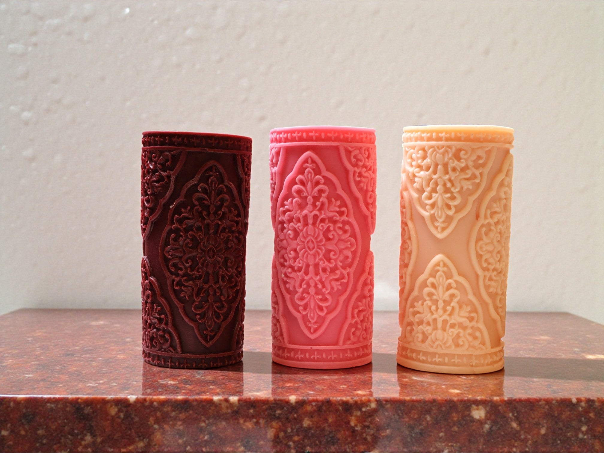 Medium Vintage Lace Pillar Candle